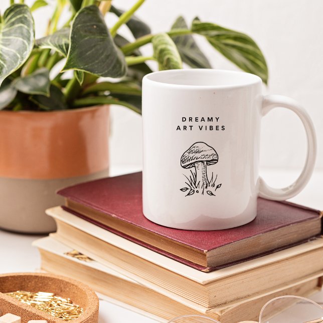 Mug Dreamy Art Vibes – Hand-Drawn Mushroom Aesthetic  (Créateur téléchargé)
