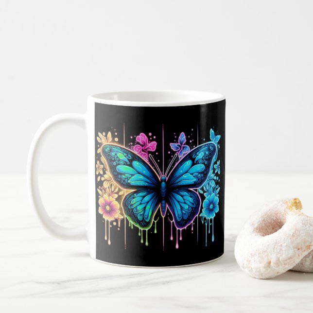 Mug Dreamy Gradient Wings : Un papillon en Pastel (Avec donut)