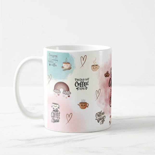 Mug “Drink Coffee & Be Kind – Cute Aesthetic Pastel  (Gauche)