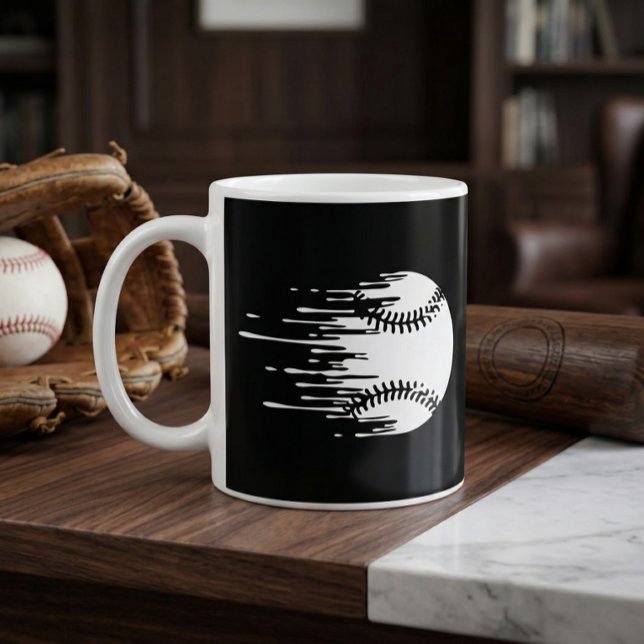 Mug Dripping Baseball Design for Bold Sports Fans (Dripping Baseball Graphic Mug)