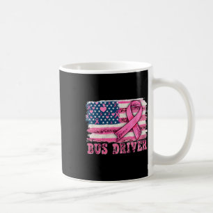 Mug Driver American Flag Pink Ribbon Cancer du sein Aw