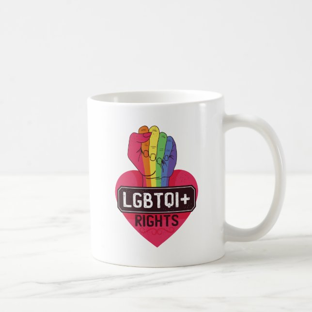 Mug Droits LGBTQI Marche du drapeau arc-en-ciel (Droite)
