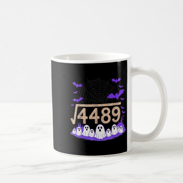 Mug Drôle 67 Mème Prof de maths 6 7 Halloween Carré Ro (Droite)