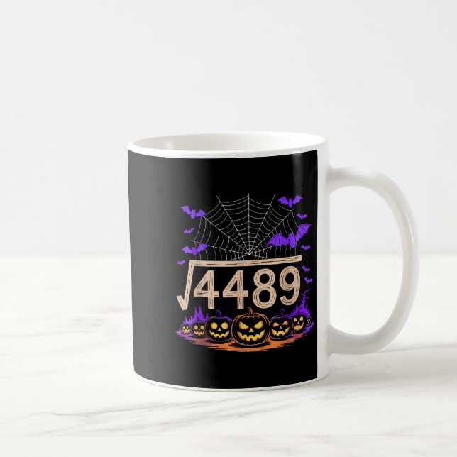Mug Drôle 67 Mème Prof de maths 6 7 Halloween Carré Ro (Droite)