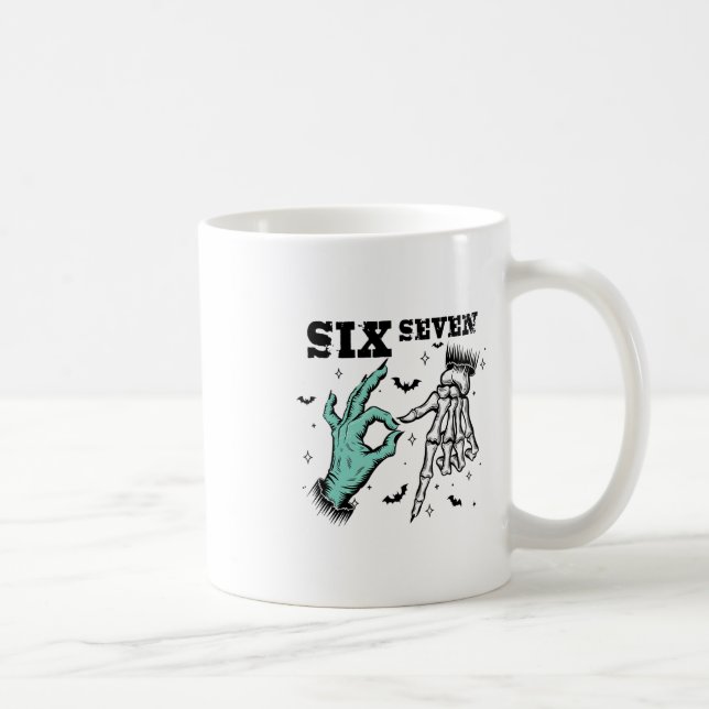 Mug Drôle 67 Meme Squelette effrayant Six Sept Générat (Droite)