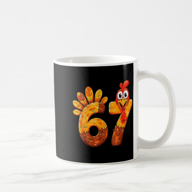 Mug Drôle 67 Thanksgiving 6 7 Mème Humour Dinde Enfant (Droite)