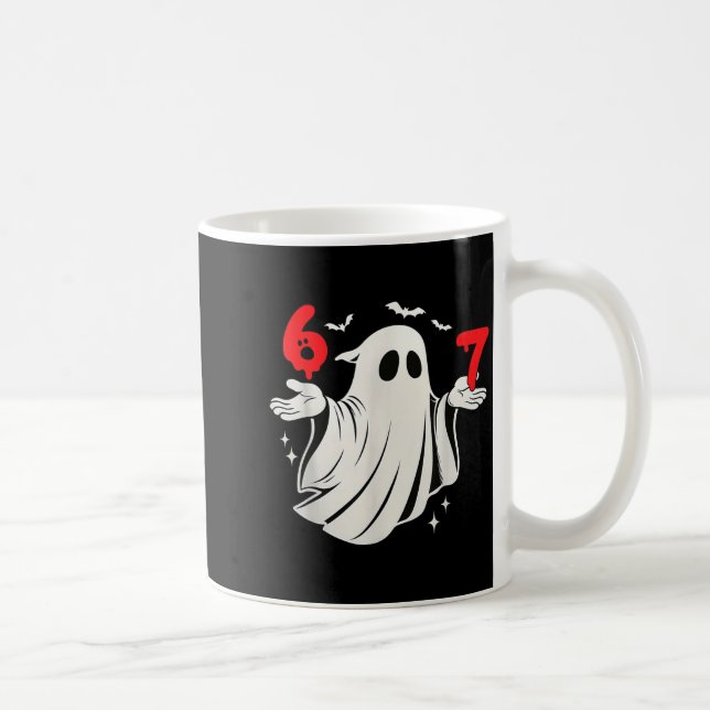 Mug Drôle 6 7 Six Sept Mème Halloween Humour Fantôme C (Droite)