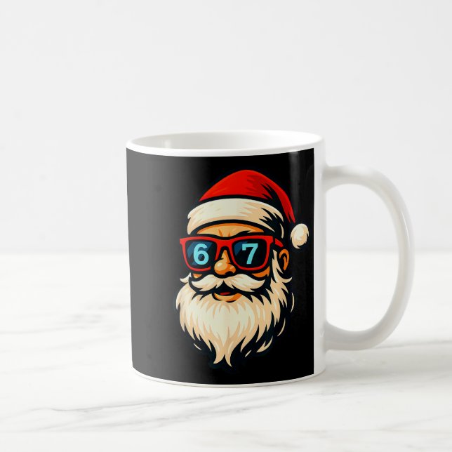 Mug Drôle 6 7 Six Sept Mème Visage de Père Noël Noël H (Droite)