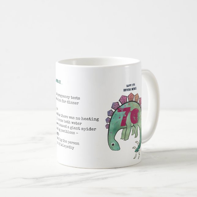 Mug Drôle 70ème Personnalisé 'Quand j'étais ton âge' H (Devant droit)