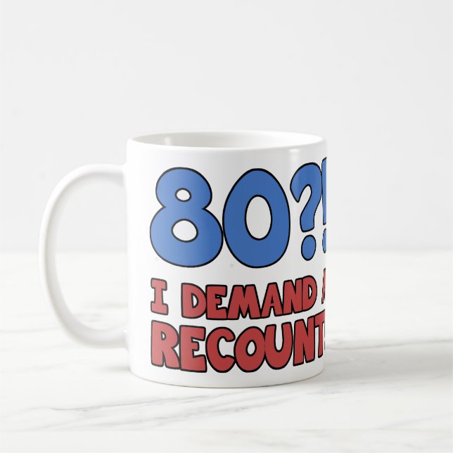 Mug Drôle 80e anniversaire Gag cadeau (Gauche)