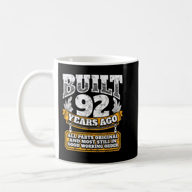 Mug Drôle 92e anniversaire B-Day cadeau dire âge 92 an (Gauche)