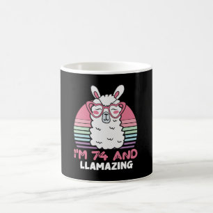 Mug Drôle Adorable Llama 74e Anniversaire Cadeau Pour