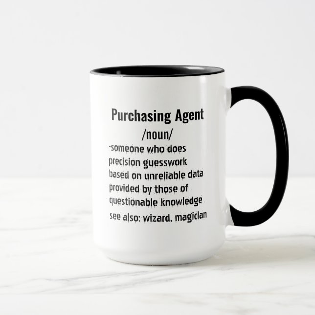 Mug Drôle Agent d'achat cadeaux de définition (Droite)