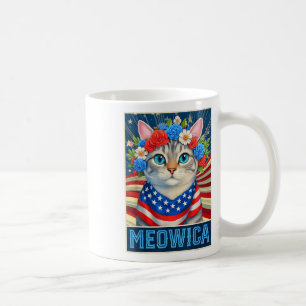 Mug Drôle américain 4 juillet Meowica Kitty Chat