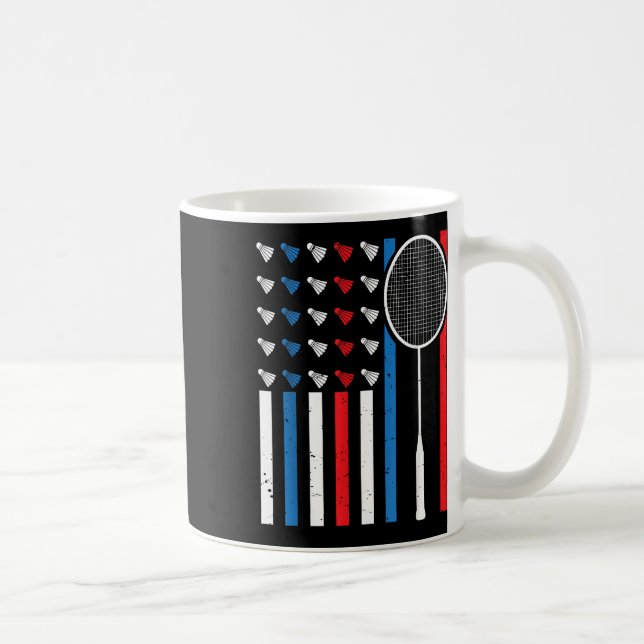 Mug Drôle Américain Drôle Avec Navettes Badminto Vinta (Droite)
