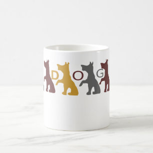 Mug Drôle amusant mignon Gris Jaune Brown Chien Six Ch