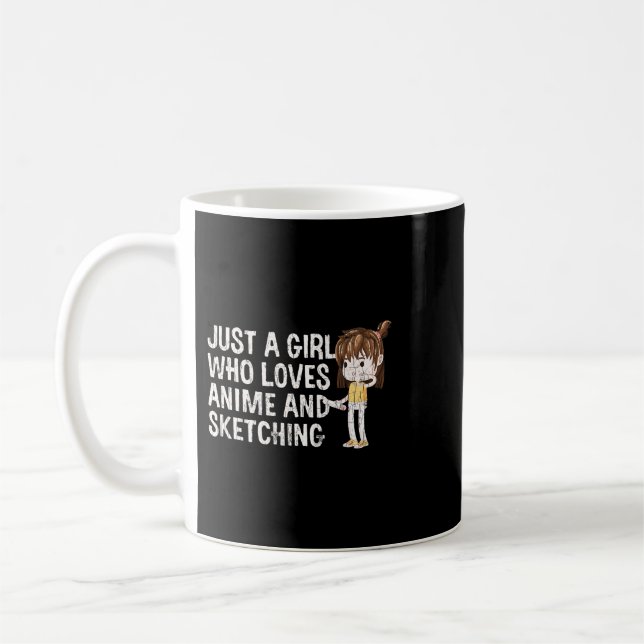 Mug Drôle Anime Sketting Design Pour Filles Et Femmes (Gauche)