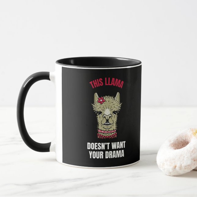 Mug Drôle Avec Citation Et Lama (Avec donut)