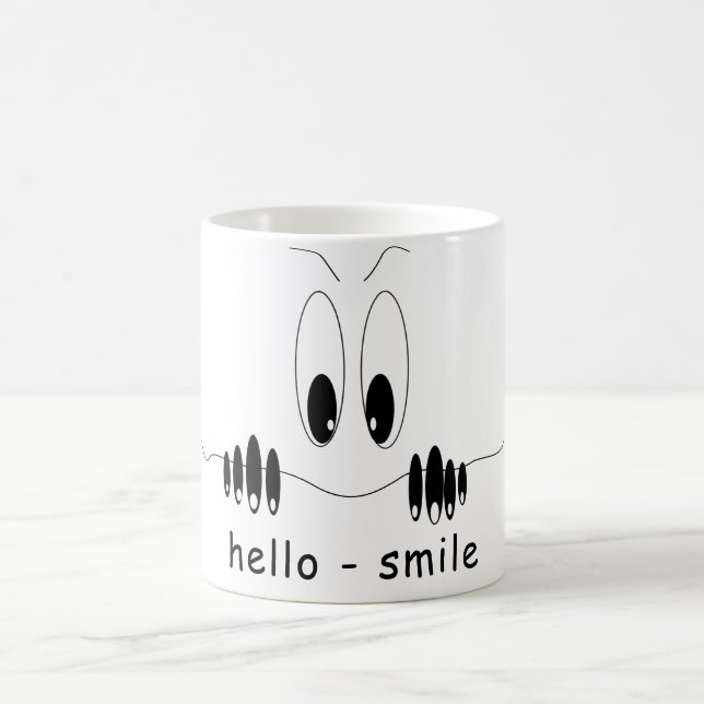 Mug drôle avec les yeux de curiosité - Smile (Centre)