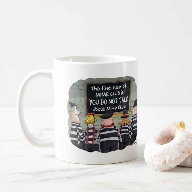 Mug drôle avec mimes (Avec donut)