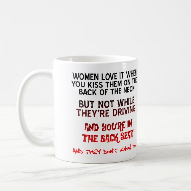 Mug drôle avec un baiser sur le cou (Gauche)