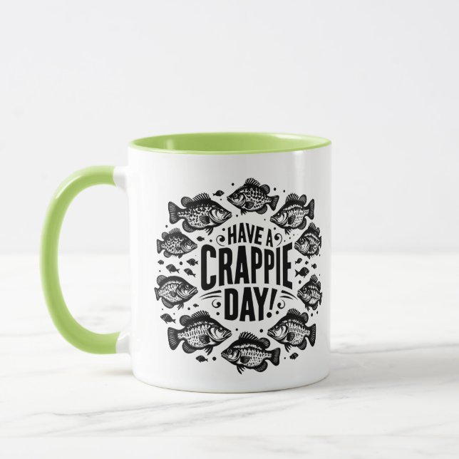 Mug Drôle Avoir une journée crapet pêche (Gauche)