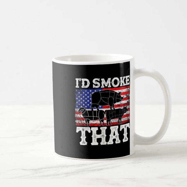 Mug Drôle Barbecue Id Fumer que Patriotic Grillmaster (Droite)