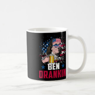 Mug Drôle Ben Drankin 4 juillet États-Unis Drapeau Hom