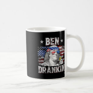 Mug Drôle Ben Drankin 4 juillet États-Unis Drapeau Hom