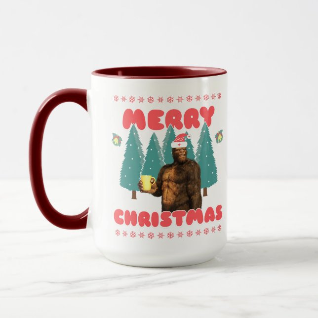 Mug Drôle Bigfoot - Joyeux Noël (Gauche)