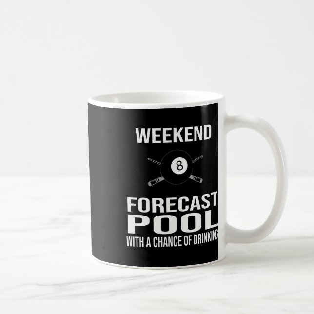 Mug Drôle Billiards Weekend Prévision (Droite)