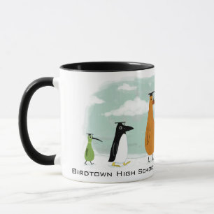 Mug Drôle Birds Graduation Procession avec texte pers