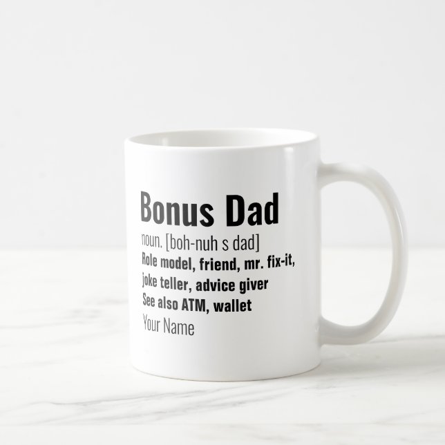Mug Drôle Bonus Papa Définition Pour La Fête des pères (Droite)