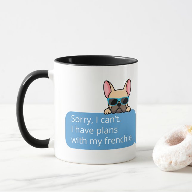 Mug Drôle Bouledogue Français (Avec donut)