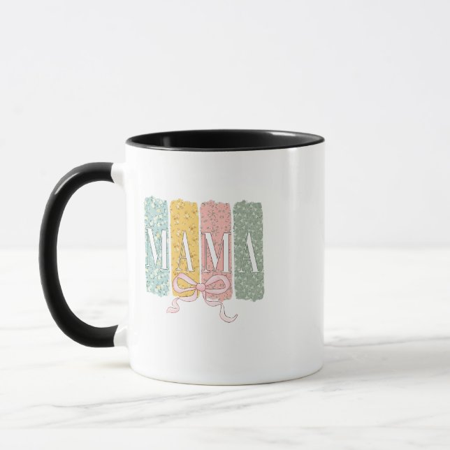 Mug Drôle Bow Coquette Mama Fleurs Fête des Mères (Gauche)