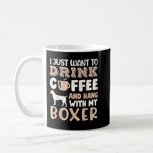 Mug Drôle Boxer Boire Café Main Avec Chien Maman Cadea (Gauche)