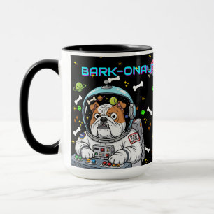 Mug Drôle Bulldog "Barkonaut" Cadeau Amoureux des chie