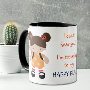 Mug Drôle Bureau Happy Place sac à dos