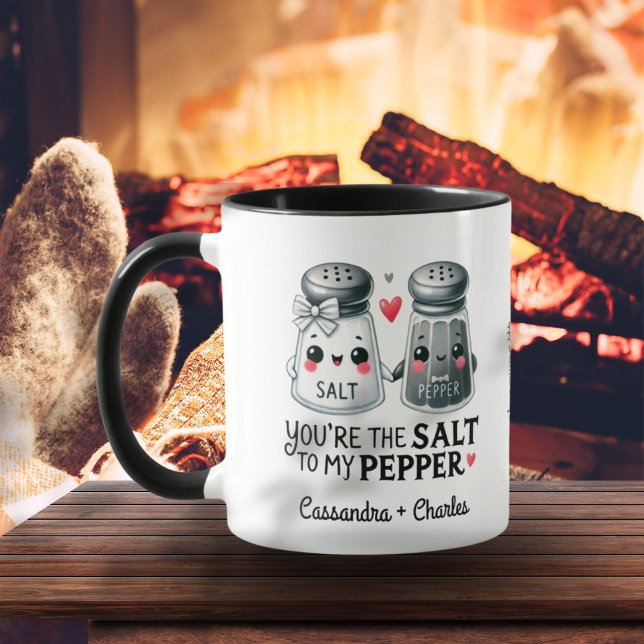 Mug Drôle cadeau Couples "Salt to My Pepper" Customisé (Funny Couples Gift "Salt to My Pepper" Customized Mug)