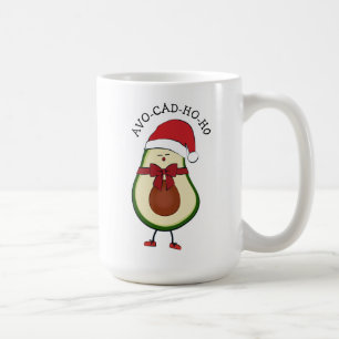 Mug Drôle cadeau de vacances Red Santa Hat Avocado