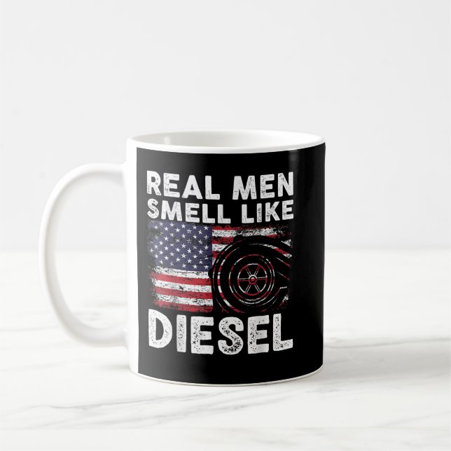 Mug Drôle cadeau Diesel Mécanique, Les vrais hommes se (Gauche)