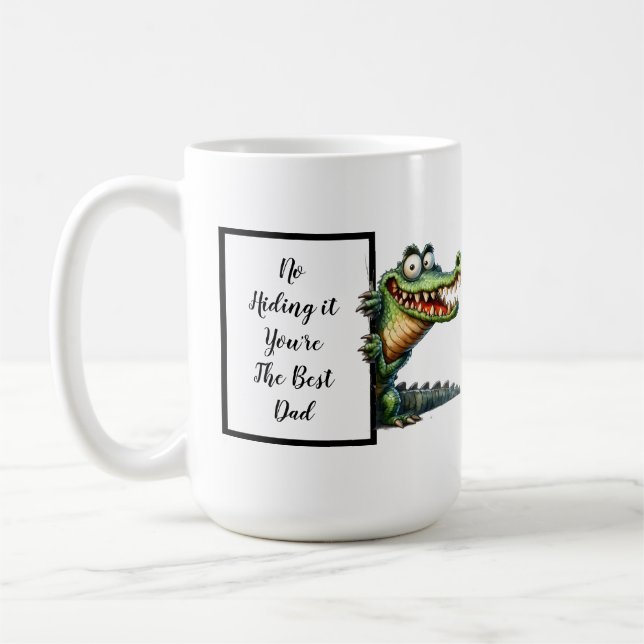 Mug Drôle cadeau papa avec un alligator drôle et décal (Gauche)