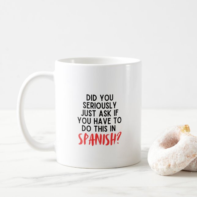 Mug Drôle Cadeaux d'enseignant espagnol (Avec donut)
