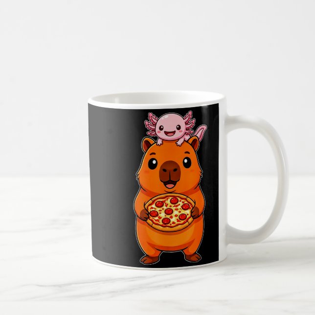 Mug Drôle capybara mignon et pizza axolotl kawaii (Droite)