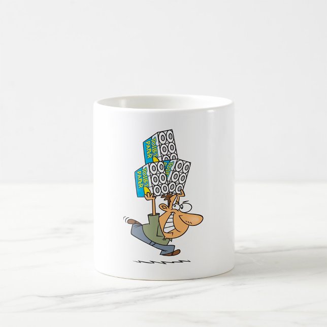 Mug Drôle Cartoon Homme Panique Acheter Papier Toilett (Créateur téléchargé)