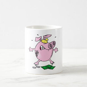 Mug Drôle Cartoon Piggy Bank Perdre de l'argent