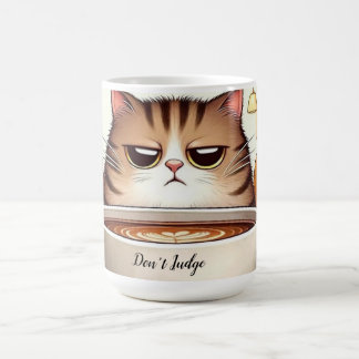 Mug Drôle Chat à boire un énorme café tasse.