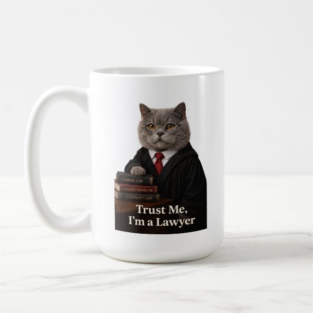 Mug Drôle Chat Avocat - Croyez-Moi Je Suis Un Avoc (Gauche)