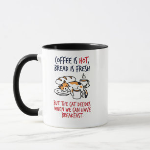 Mug Drôle Chat Calico "Mais Le Chat Décide
