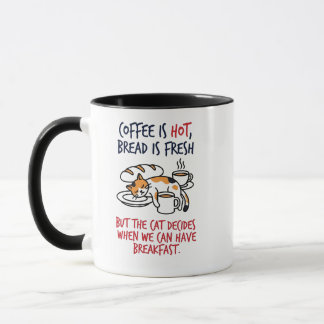 Mug Drôle Chat Calico "Mais Le Chat Décide
